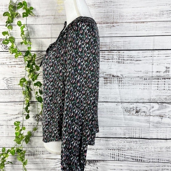 Banana Republic Blouse Top size Small Blue Pink Green Lagenlook Peasant Modest - Picture 10 of 12